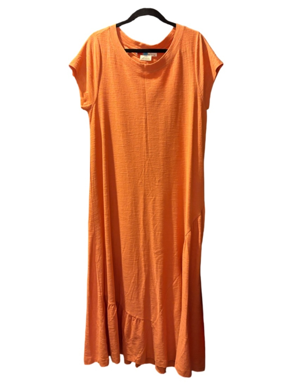 NEW Free People Orange Ruffle Maxi Dress with Cap Sleeves